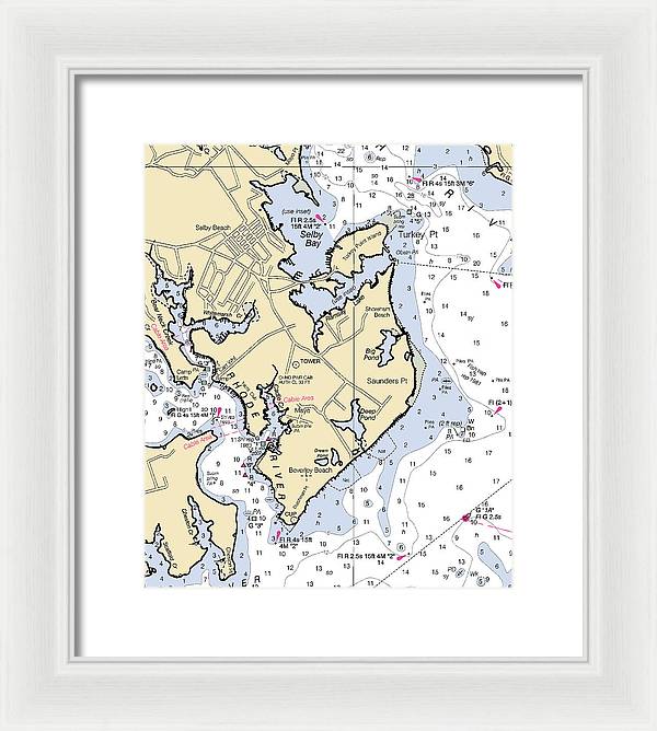 Saunders Point-maryland Nautical Chart - Framed Print