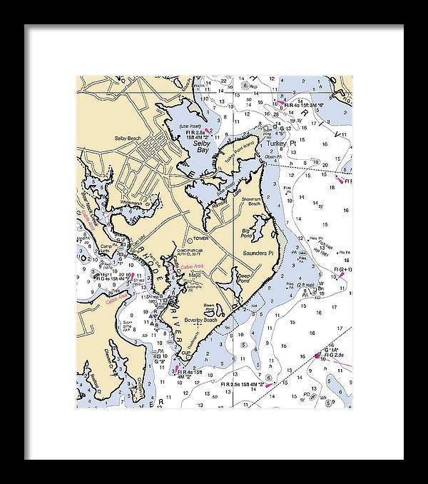 Saunders Point-maryland Nautical Chart - Framed Print