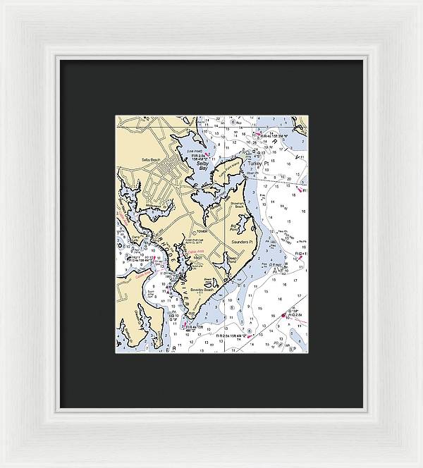 Saunders Point-maryland Nautical Chart - Framed Print