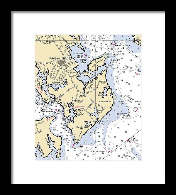 Saunders Point-maryland Nautical Chart - Framed Print