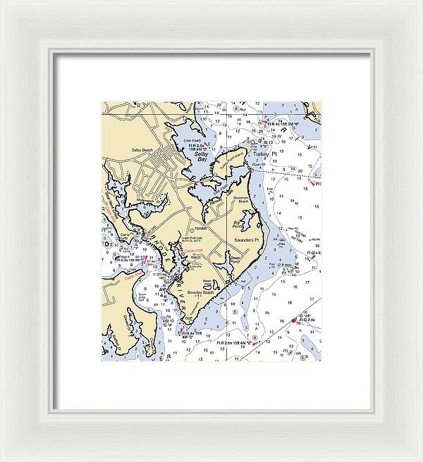 Saunders Point-maryland Nautical Chart - Framed Print