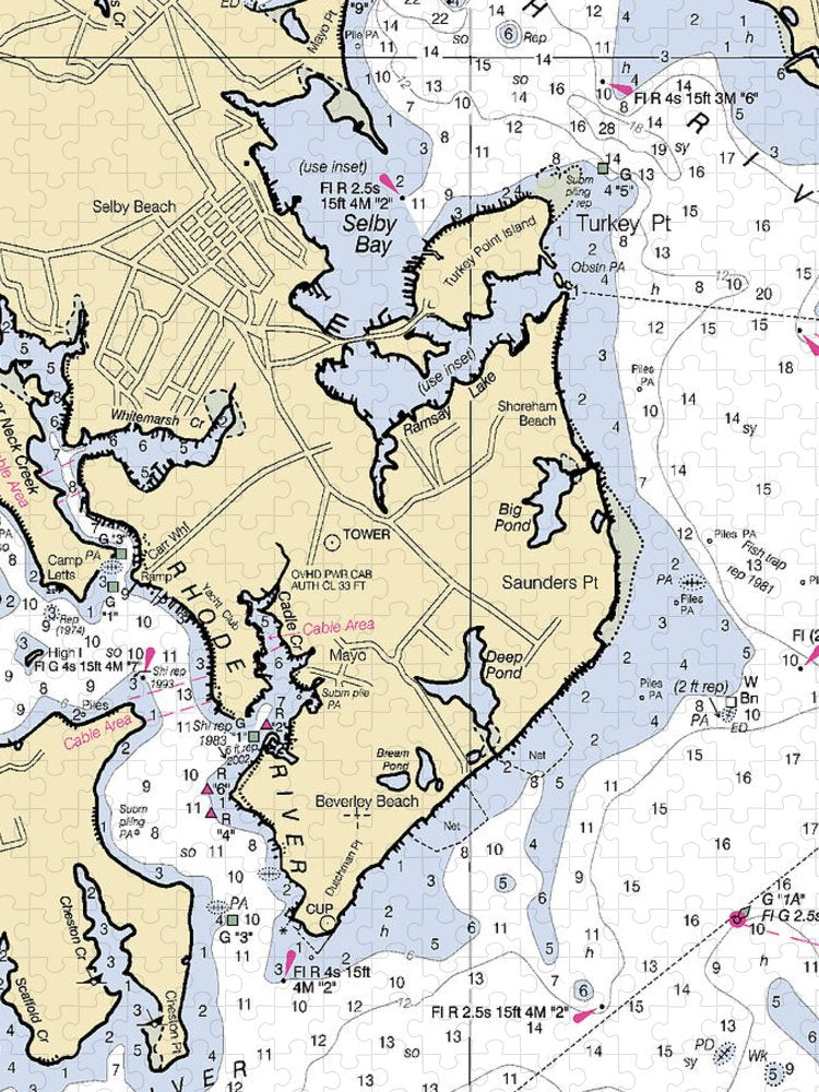 Saunders Point Maryland Nautical Chart Puzzle