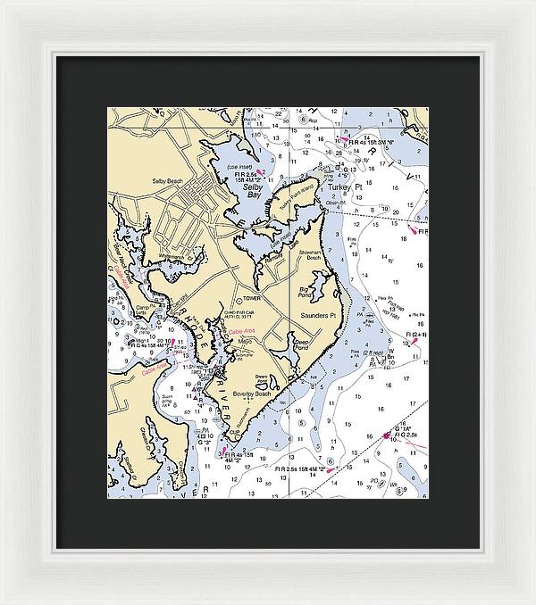 Saunders Point-maryland Nautical Chart - Framed Print