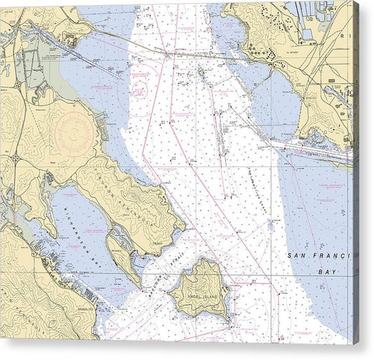 Sausalito -California Nautical Chart _V6  Acrylic Print