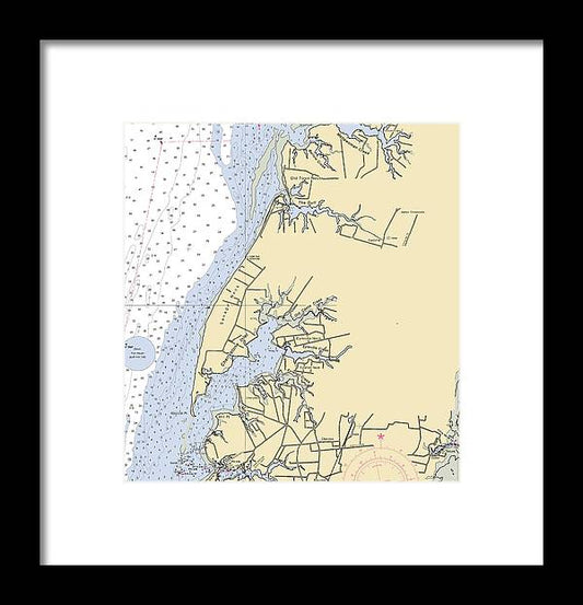 A beuatiful Framed Print of the Savage Neck-Virginia Nautical Chart by SeaKoast