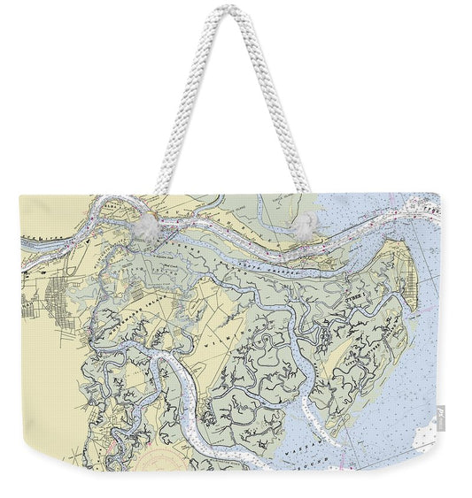 Savannah Georgia Nautical Chart - Weekender Tote Bag