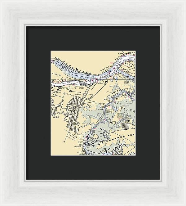 Savannah -georgia Nautical Chart _v2 - Framed Print