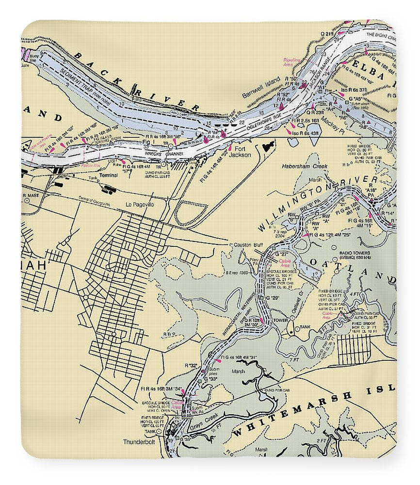 Savannah -georgia Nautical Chart _v2 - Blanket