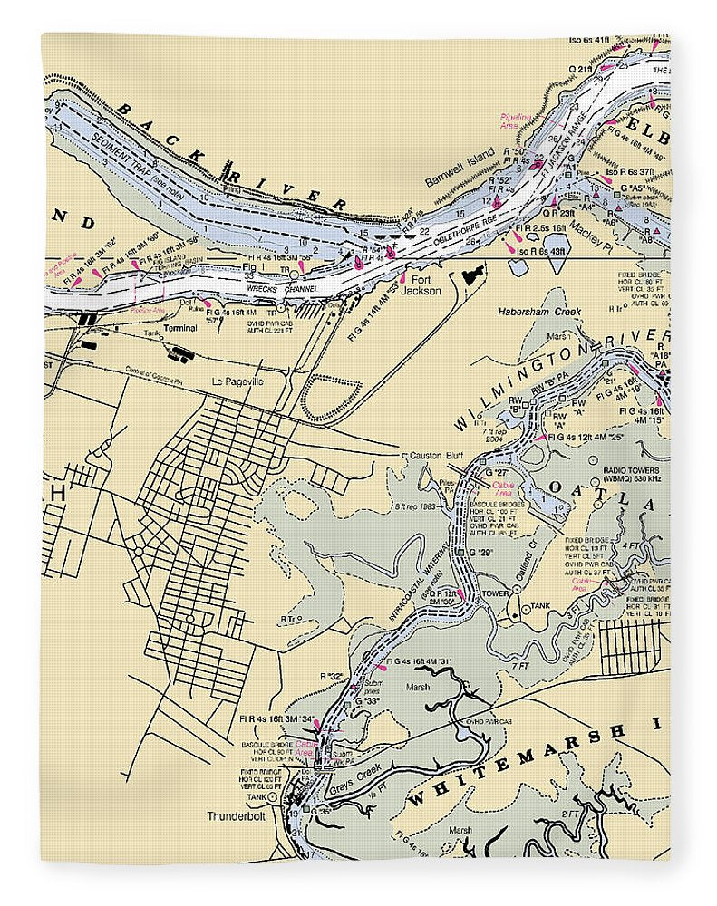 Savannah -georgia Nautical Chart _v2 - Blanket