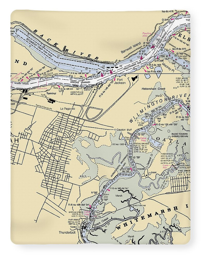 Savannah -georgia Nautical Chart _v2 - Blanket