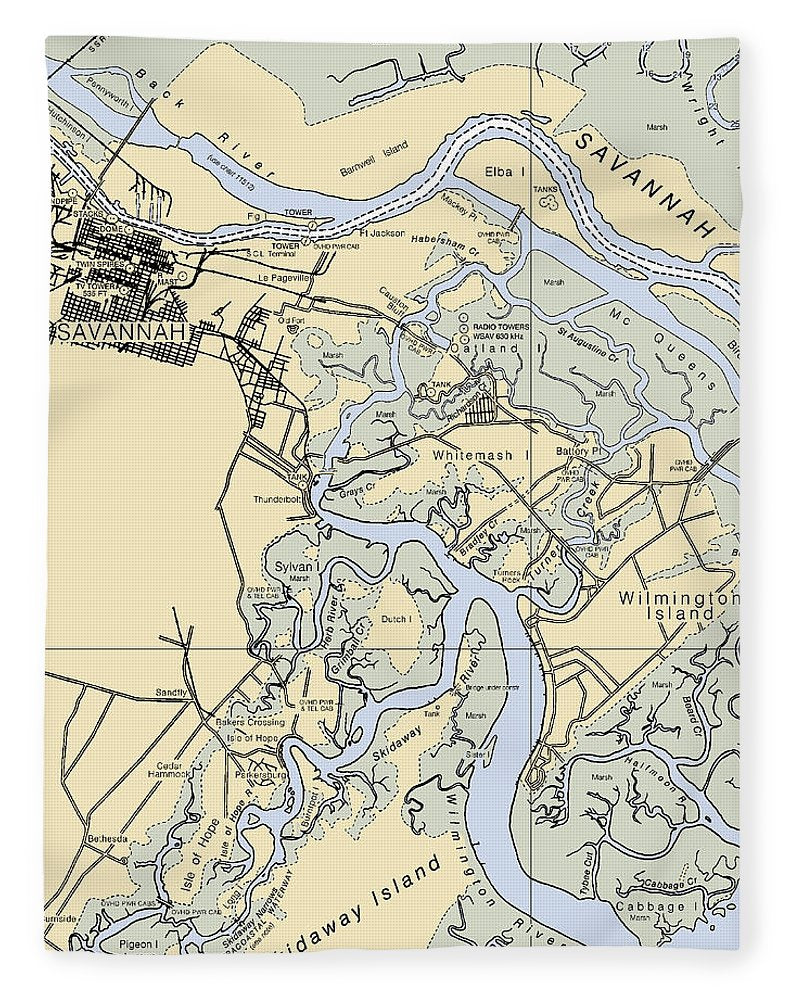 Savannah -georgia Nautical Chart _v3 - Blanket