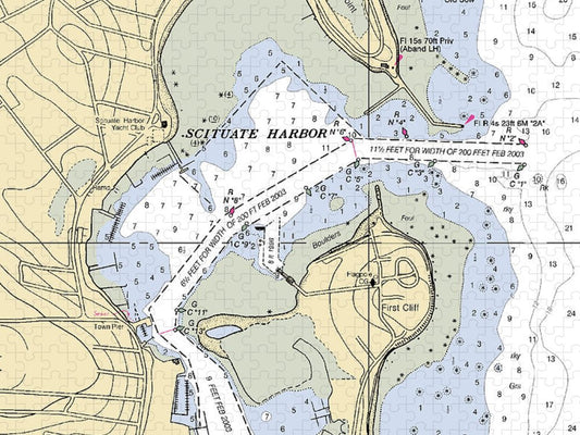 Scituate Harbor Massachusetts Nautical Chart Puzzle
