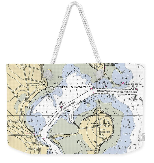 Scituate Harbor-massachusetts Nautical Chart - Weekender Tote Bag