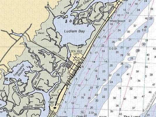 Sea Isle City New Jersey Nautical Chart Puzzle