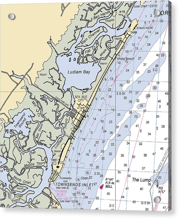 Sea Isle City-new Jersey Nautical Chart - Acrylic Print