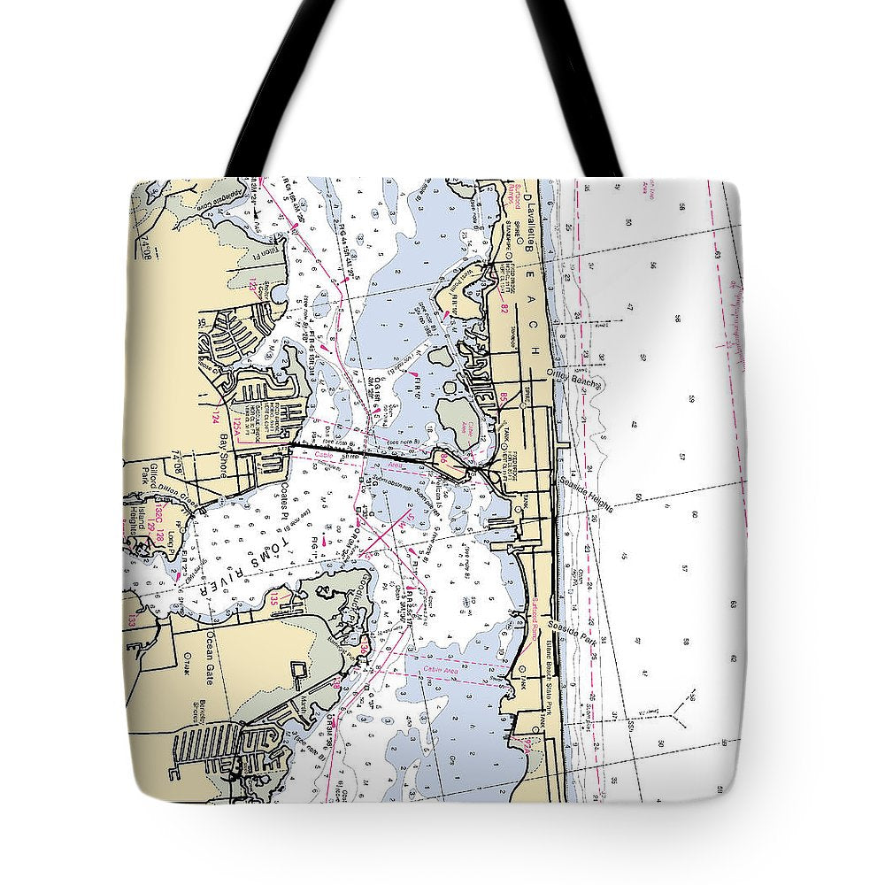 Seaside Heights-new Jersey Nautical Chart - Tote Bag
