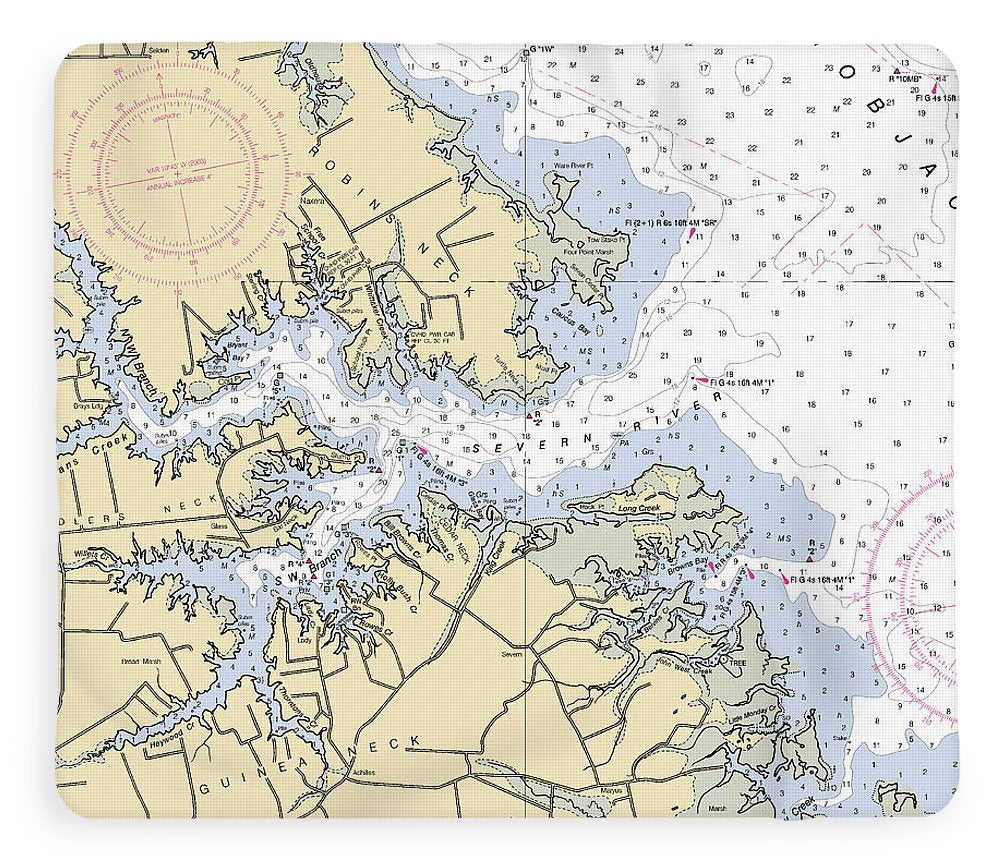 Severn River-virginia Nautical Chart - Blanket