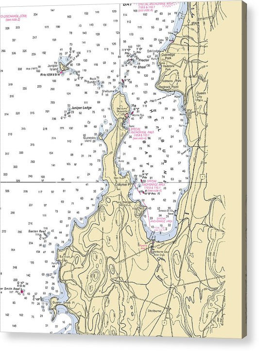 Shelburne Bay-Lake Champlain  Nautical Chart  Acrylic Print