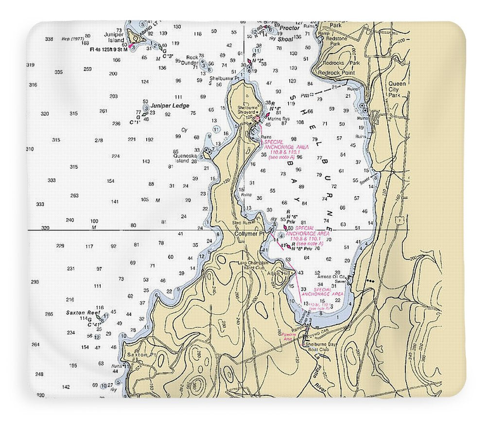 Shelburne Bay-lake Champlain  Nautical Chart - Blanket