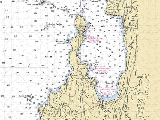 Shelburne Bay Lake Champlain  Nautical Chart Puzzle