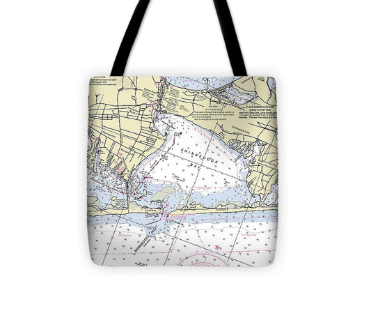 Shinnecock New York Nautical Chart Tote Bag