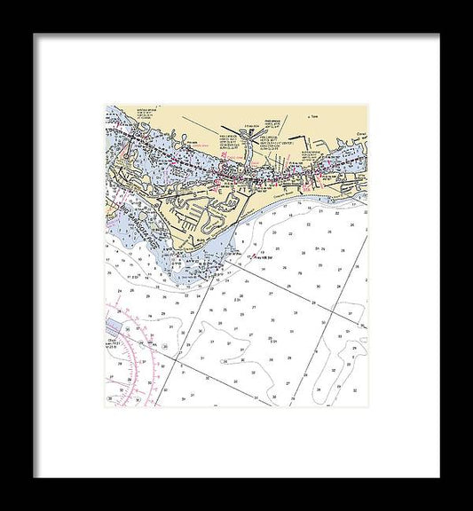 Siesta Key-florida Nautical Chart - Framed Print