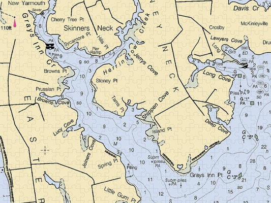 Skinners Neck Maryland Nautical Chart Puzzle