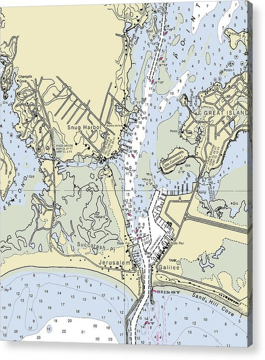 Snug Harbor Rhode Island Nautical Chart  Acrylic Print