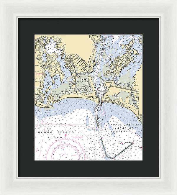 Snug Harbor -rhode Island Nautical Chart _v2 - Framed Print