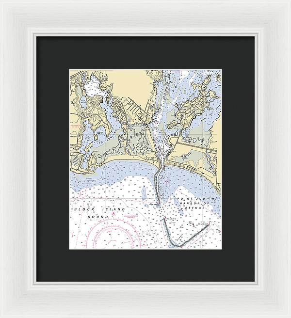 Snug Harbor -rhode Island Nautical Chart _v2 - Framed Print