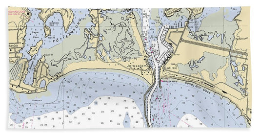 Snug Harbor -rhode Island Nautical Chart _v2 - Beach Towel
