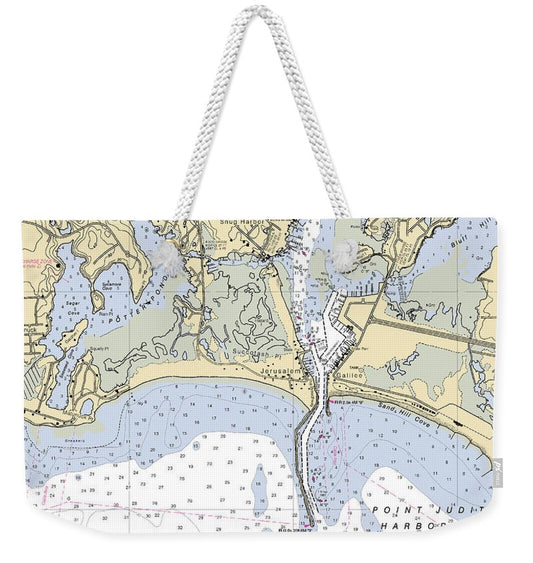 Snug Harbor -rhode Island Nautical Chart _v2 - Weekender Tote Bag