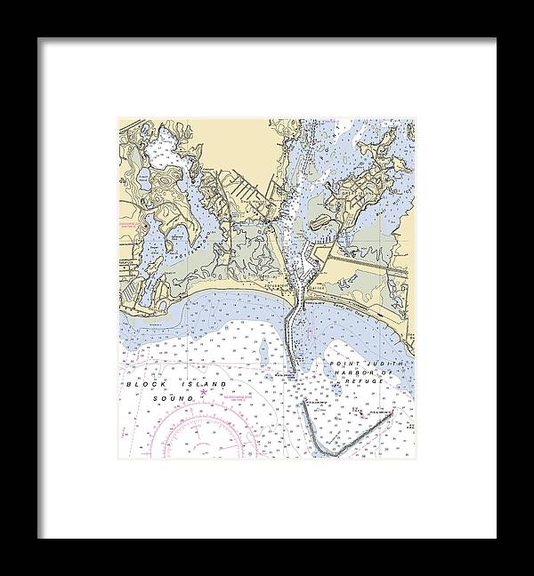 A beuatiful Framed Print of the Snug Harbor -Rhode Island Nautical Chart _V2 by SeaKoast