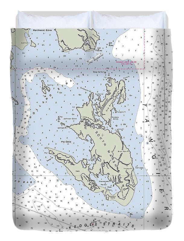 South Marsh Island-maryland Nautical Chart - Duvet Cover