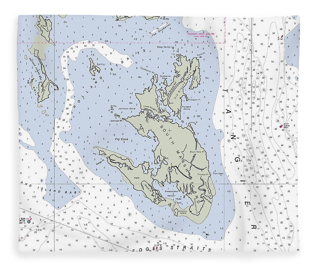 South Marsh Island Maryland Nautical Chart Blanket