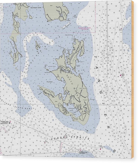 South Marsh Island-Maryland Nautical Chart Wood Print