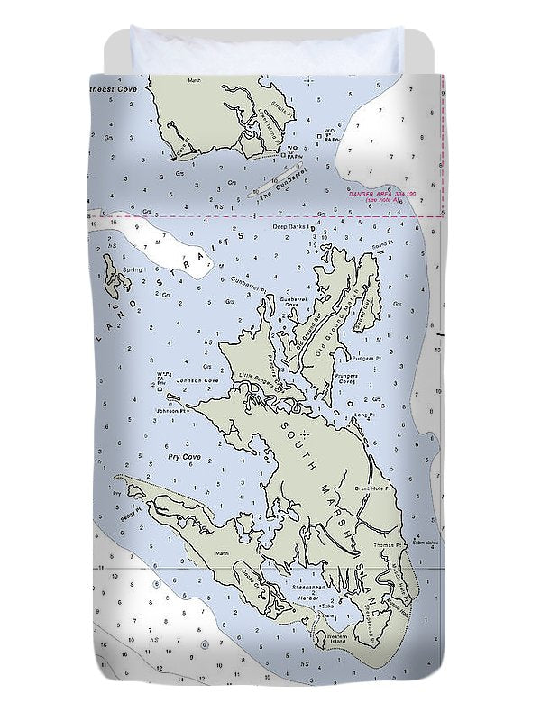 South Marsh Island-maryland Nautical Chart - Duvet Cover