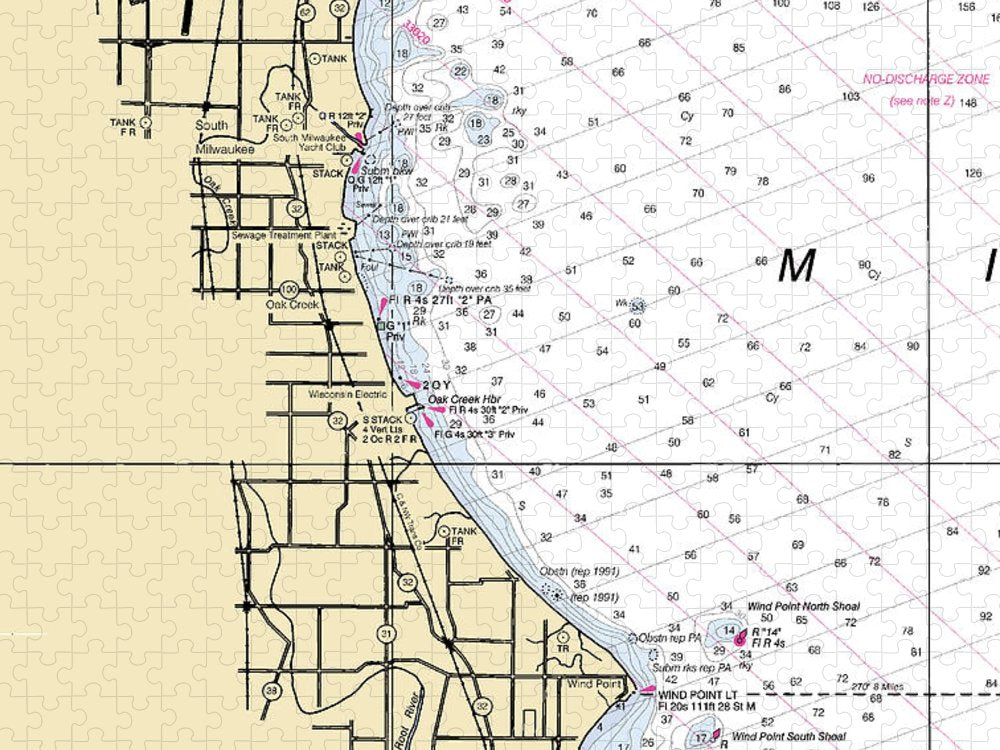 South Milwaukee Lake Michigan Nautical Chart Puzzle