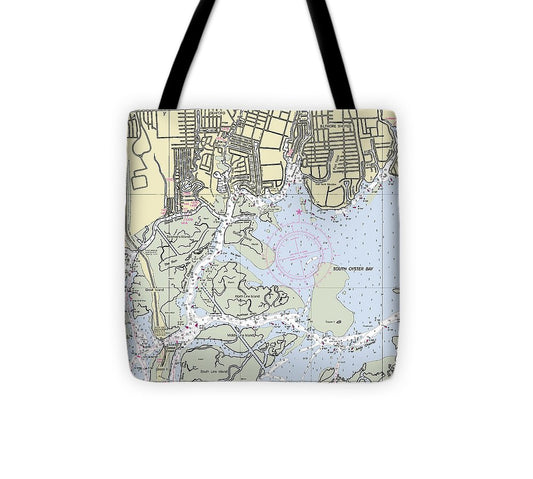 South Oyster Bay New York Nautical Chart Tote Bag