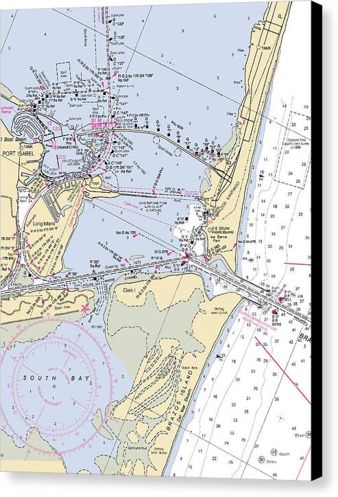 South Padre Island-texas Nautical Chart - Canvas Print