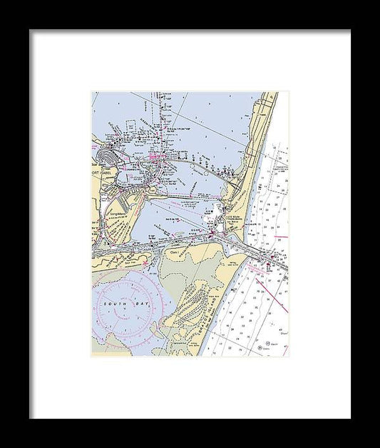 South Padre Island-texas Nautical Chart - Framed Print