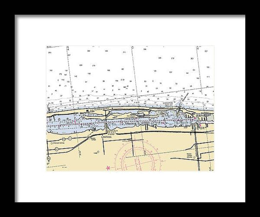 South Palm Beach-florida Nautical Chart - Framed Print