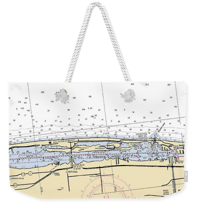 South Palm Beach-florida Nautical Chart - Weekender Tote Bag