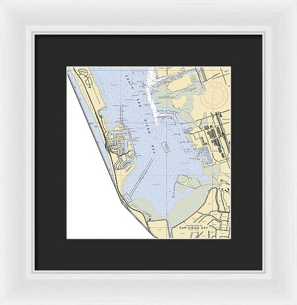 South San Diego Bay-california Nautical Chart - Framed Print