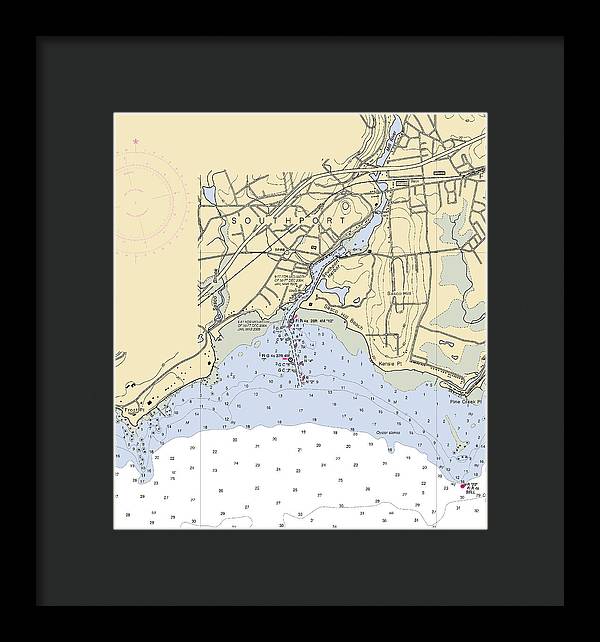 Southport-connecticut Nautical Chart - Framed Print
