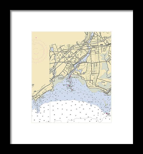 A beuatiful Framed Print of the Southport-Connecticut Nautical Chart by SeaKoast