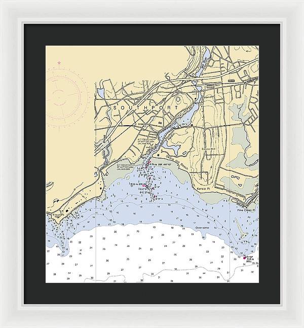 Southport-connecticut Nautical Chart - Framed Print