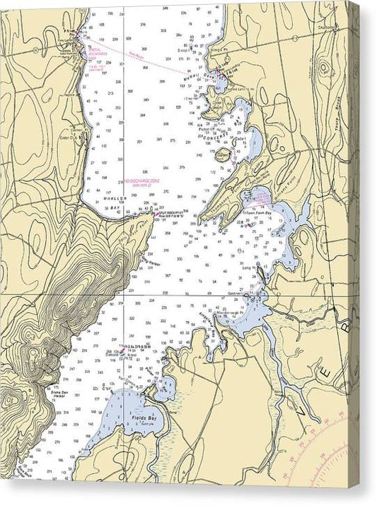 Split Rock Point-Lake Champlain  Nautical Chart Canvas Print