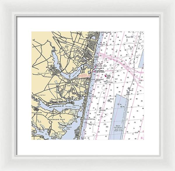 Spring Lake To Mantaloking-new Jersey Nautical Chart - Framed Print