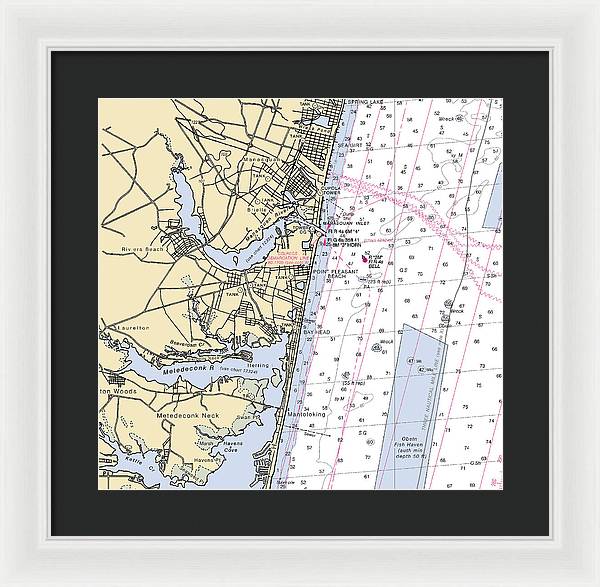 Spring Lake To Mantaloking-new Jersey Nautical Chart - Framed Print